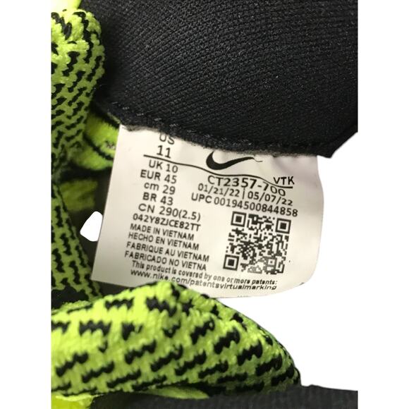 Nike React Infinity Run Flyknit 2 Running Shoes Mens Size11 Volt Black Lace Up main image 8